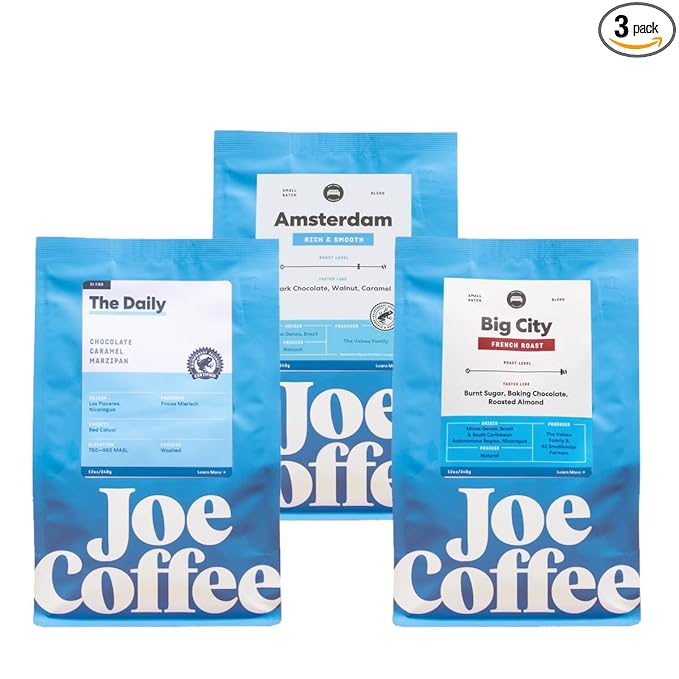 Bean Box Sampler - Roasted by Joe Company 3-Pack Freshly Ground Coffee Gourmet Coffee