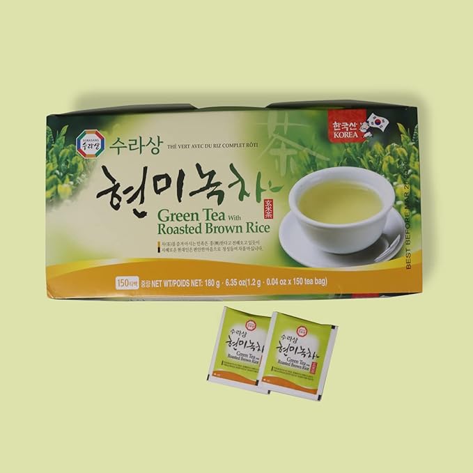 Surasang Green Tea with Roasted Brown Rice Tea Toasty and Fragrant Korean Herb Tea 150 Teabags