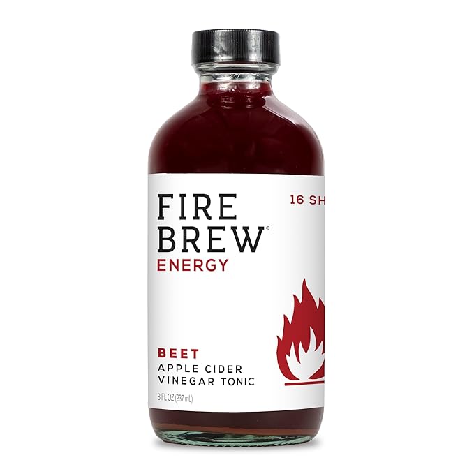 Fire Brew Energy – Beet Apple Cider Vinegar Wellness Tonic | 16 Concentrated Shots of Healthiest Organic Ingredients to Energize and Boost Your Stamina with Antioxidants for Heart &amp Blood Health –