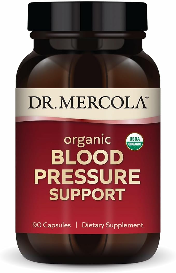 Dr. Mercola Organic Blood Pressure Support - Supports Healthy Circulation - High-Potency Grape Seed Extract - Non-GMO &amp Soy-Free - 90 Capsules (90 Servings)