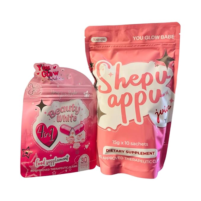 You Glow Babe Shepu Appu Shape Up Juice &amp Beauty White 4 in 1 Caps Bundle