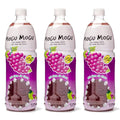 [Pack of 3] [Free Measuring Spoon] Mogu Mogu Juice with Nata De Coco - 33.8 Fl Oz Large Family Size (Grape) 320 ml