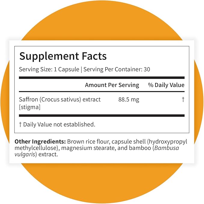 Pattern Wellness Saffron Extract – Mood &amp Wellness Support – 88.5mg Saffron Supplement – Non-GMO &amp Gluten-Free – 60 Vegetable Capsules