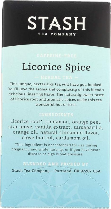Stash Tea Company Premium Licorice Spice Herbal Tea Caffeine Free - 20 Bag (Pack of 6)