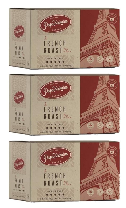 Papanicholas Single Serve Coffee Cups Fits Keurig K Cup Brewers French Roast 36 Pods