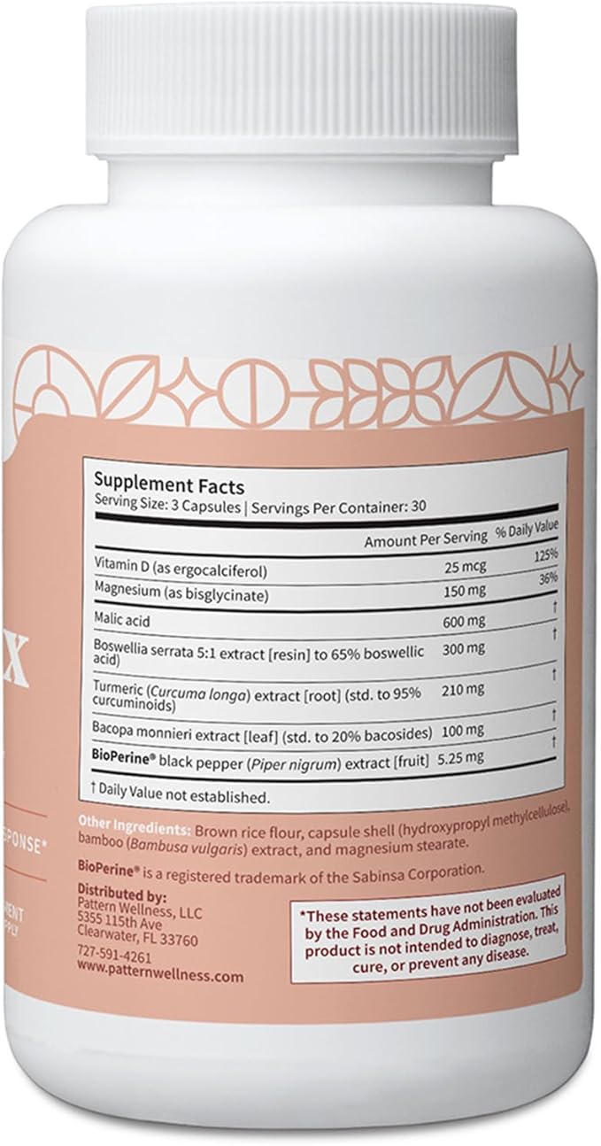Pattern Wellness Fibro Complex – Advanced Formula with BioPerine® for Nutrient Absorption – Supports Muscle Joint &amp Mobility Health – 90 Vegan Capsules