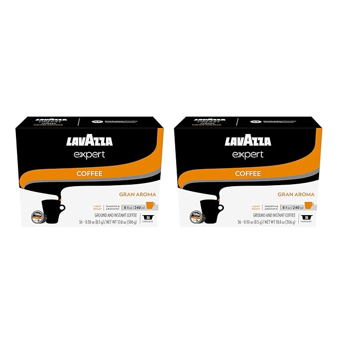 Lavazza Expert Gran Aroma Coffee Capsules Light Roast 100% Arabica Compatible with Lavazza Classy Plus Machine (72 Capsules)