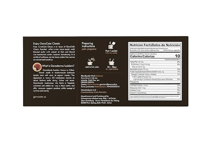 Ganoderma Lucidum Classic Black Coffee – 20 Sachets | Instant Reishi Mushroom Coffee | Sugar-Free Smooth &amp Bold Flavor | Herbal Coffee Drink