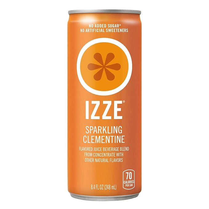 IZZE Sparkling Water Juice Beverage Blend Dawn Variety Pack Mango Clementine Strawberry Pomegranate No Sugar Added 8.4 FL OZ (Pack of 48)