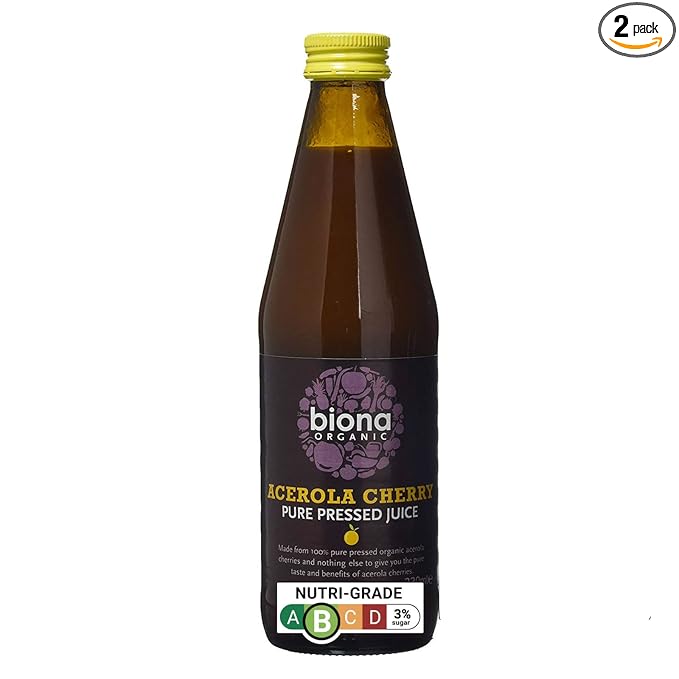 Biona Organic Acerola Cherry Pure Juice 330 ml (Pack of 2)