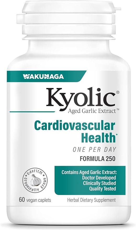 Kyolic Aged Garlic Extract Formula 250 Cardiovascular Health* One Per Day 60 Caplets