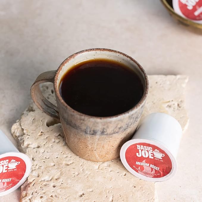 Basic Joe Medium Roast Coffee Pods - 80 Count | Single Serve K-Cup Compatible Pods | 100% Arabica | Balanced Everyday Roast | Made in USA