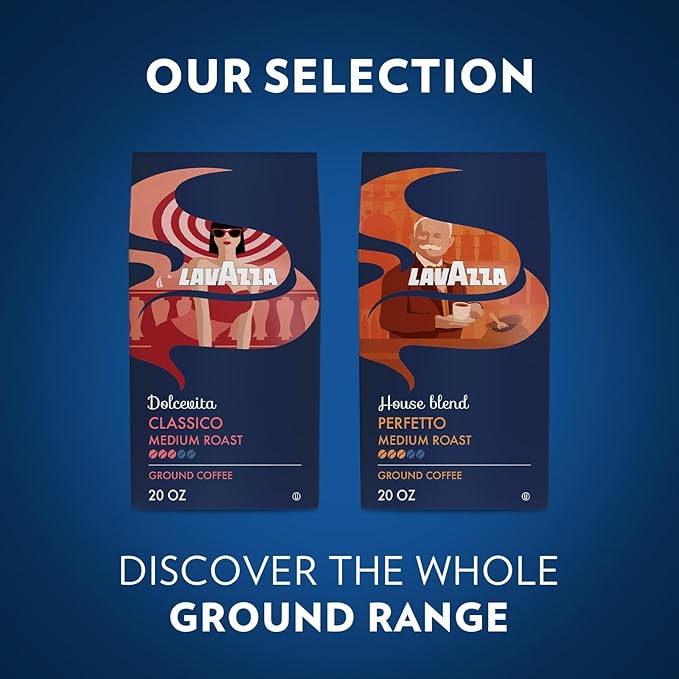 Lavazza Dolcevita Classico Ground Coffee 6 Bags of 20oz Medium Roast Rich and Full-bodied Intensity 3/5 Arabica and Robusta Ideal for Drip Brewers (Pack of 6) - Package May Vary