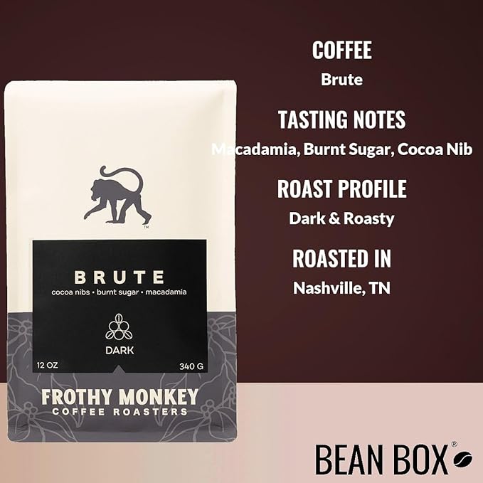 Brute - Roasted by Frothy Monkey Coffee Roasters - Whole Bean Coffee - 5 Pound Bag