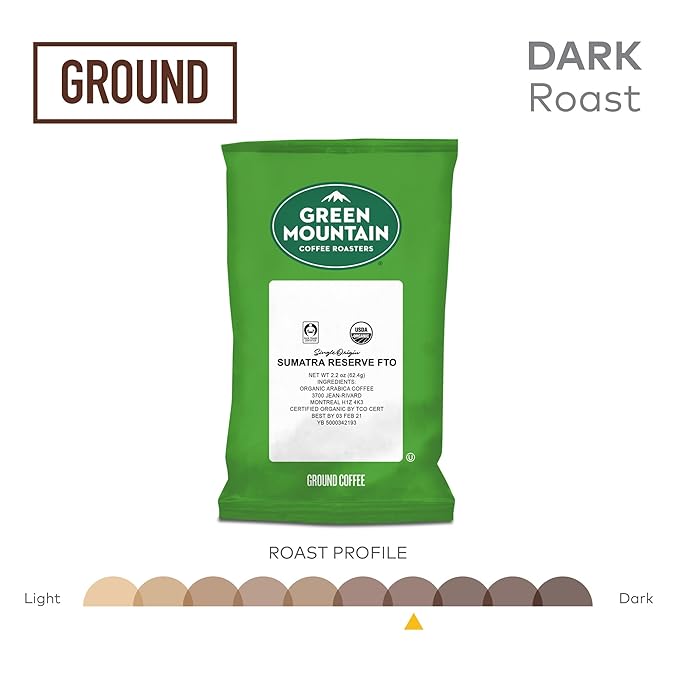 Green Mountain Coffee Roasters Sumatra Reserve FTO Keurig Fractional Packs 50 Count 2.2 oz