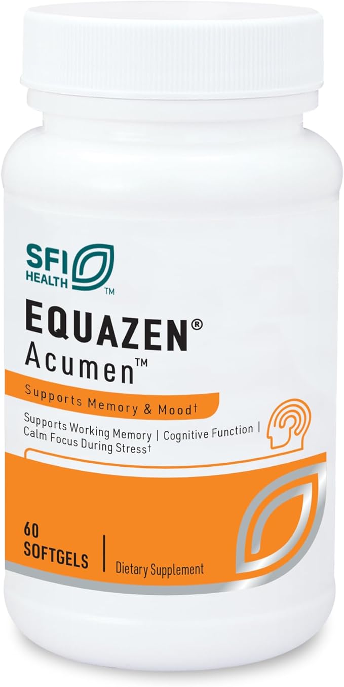 Klaire Labs SFI Health Acumen - Cognitive Support Supplement with Bacopa Monnieri Extract - Memory Support - Gluten-Free &amp Hypoallergenic Bacopa Capsules for Adults &amp Kids 7+ (60 Capsules)