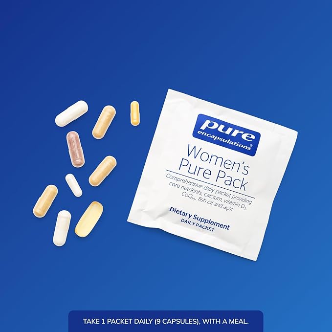 Pure Encapsulations Women's Pure Pack - for Women Over 40 - Bone Heart Eye &amp Breast Health* - with Calcium DHA EPA &amp CoQ10 - Once-Daily - 30 Packets