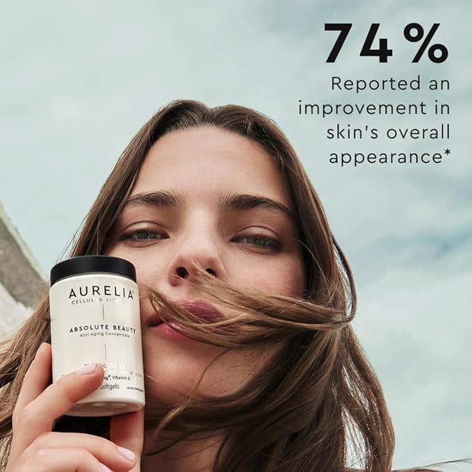 AURELIA Absolute Beauty | Advanced Cellular Anti-Aging Supplement | Increase Skin Moisture | with Zinc Resveratrol Niacinamide Ergothioneine &amp Retinol