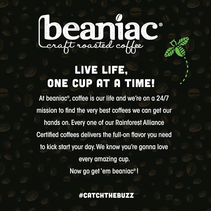 beaniac Organic Kickstarter Colombian Medium Light Roast Single Serve Compostable K Cup Coffee Pods Organic Arabica Coffee Keurig Brewer Compatible 30 Count