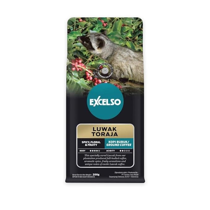 Excelso Luwak Toraja Ground Coffee 200g (Pack of 2)