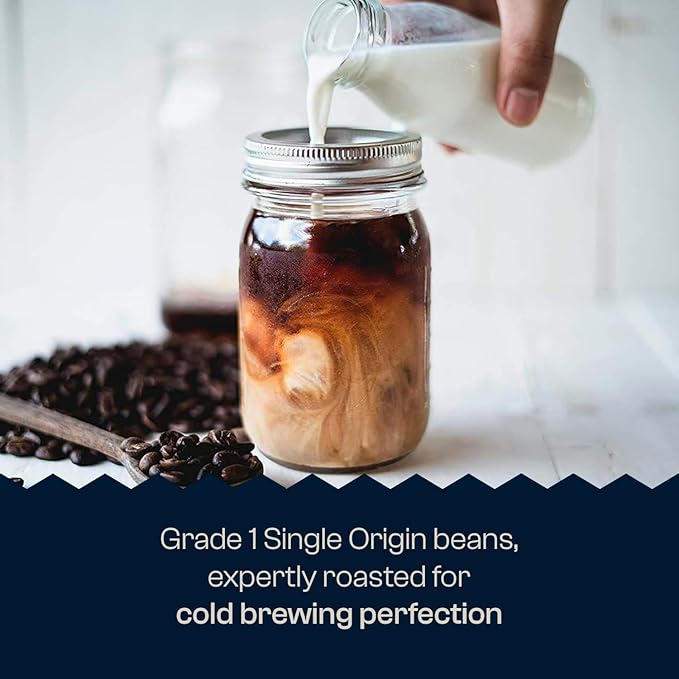 Colombian Dark Roast Single Origin Gourmet Organic Cold Brew Coffee Beans Smooth Taste of Cocoa with Light Fruited Flavors Whole Bean 5 lb Coffee Bag