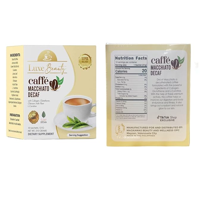 Luxe Beauty Caffe Macchiato DECAF 10 Sachets