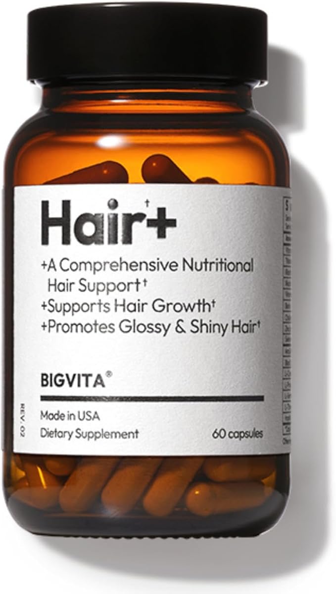BIGVITA Hair Growth Supplement – Fast Hair Regrowth for Thicker Fuller Hair | AnaGain™ Nu Biotin Black Sesame Extract | Hair Loss Support for Women &amp Men | Vegan Gluten-Free – 1 Month Supply