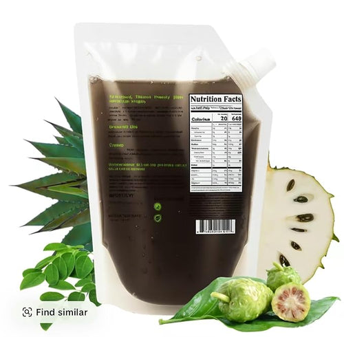 400ML Maguey Juice - Jugo De Maguey Reforzado With Guanabana Graviola Soursop Moronel Cancerina Aloe Moringa Michoacano Tarasco Asado (Reinforced) Tarasco