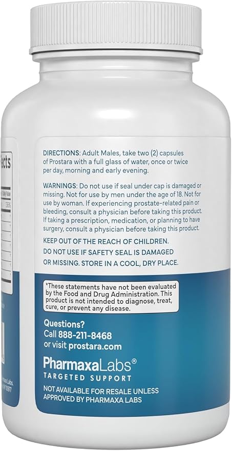 Prostara - Multi-Action Prostate Supplement - Supports Urinary Flow and Bladder Comfort - Boosts Vitality and Wellness - Saw Palmetto Pumpkin &amp Pomegranate - 60 Capsules (Pack of 3)