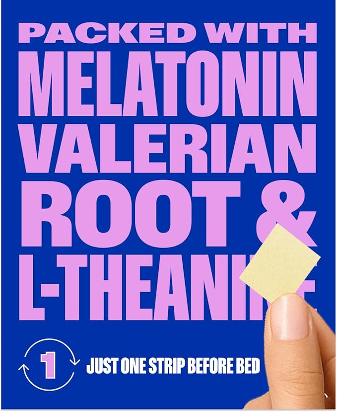 NuStrips Fast Dissolving Sleep &amp Beauty Oral Strips Travel Bundle with Melatonin Valerian Root L-Theanine Vitamin B6 Biotin Folate &amp Vitamin E