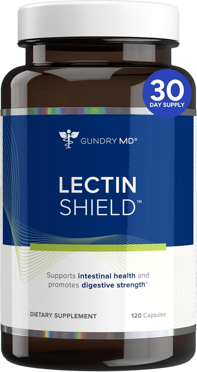 Gundry MD® Lectin Shield Gut Health and Digestion Supplement Helps Block Potentially Harmful Lectins Supports Digestive Comfort and Intestinal Health 30 Day Supply