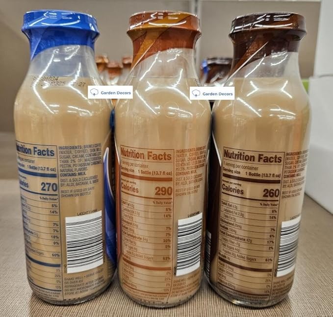 Barissimo Iced Latte Coffee &amp Milk Beverage French Vanilla Coffee Latte Mocha 13.7fl oz 405ml (Three Bottles)