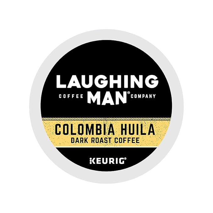 Laughing Man Colombia Huila Coffee Single-Serve K-Cups for Keurig Brewers 16 Count