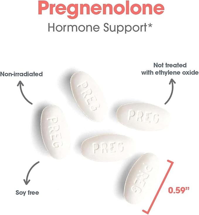 Allergy Research Group ARG Pregnenolone 50 mg - Micronized Hormone Precursor Support - Highly Bioavailable - Hypoallergenic - 60 Servings - 60 Scored Tablets