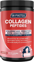 DRFOSTER Multi-Collagen-Peptide-Powder with Probiotics 50 Servings of Hydrolyzed Collagen Peptides with Hyaluronic Acid Biotin &amp Multivitamins - Supports Skin Hair Nails Health
