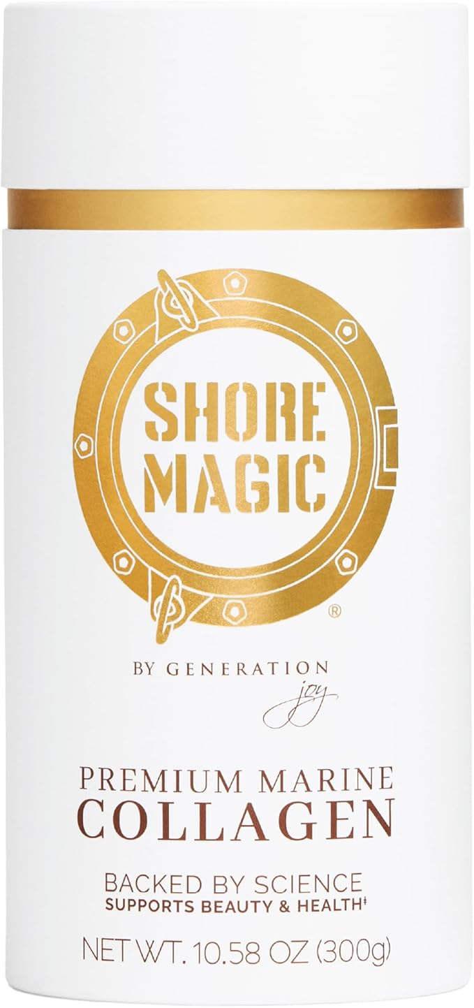 Shore Magic Premium Marine Collagen Powder Types I-IV – Wild Fish Hydrolyzed Peptides Unflavored 9g Protein Per Serving – Supports Youthful Skin Hair Nails &amp Joints 30-Day Supply