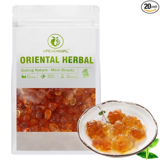 APEACHGIRL Yunnan Premium Natural Wild Peach Gum (16 oz / 1LB) Edible Gum Health and Beauty Leisure Dessert Resealable Bag