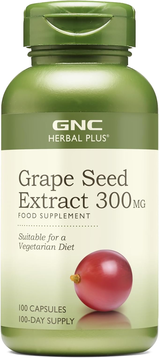 GNC Herbal Plus Grape Seed Extract 300mg Supplement Vegetarian 100 Servings