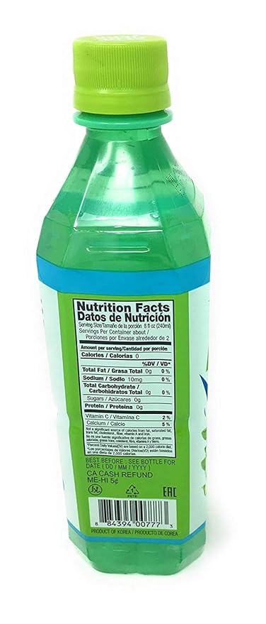 OKF Aloe Vera Half Organic and Half Farmers Sugar free drinks- Aloe Vera Juice with Chewable Aloe Added 16.9 Fluid Ounce (Organic and Sugar Free 12)