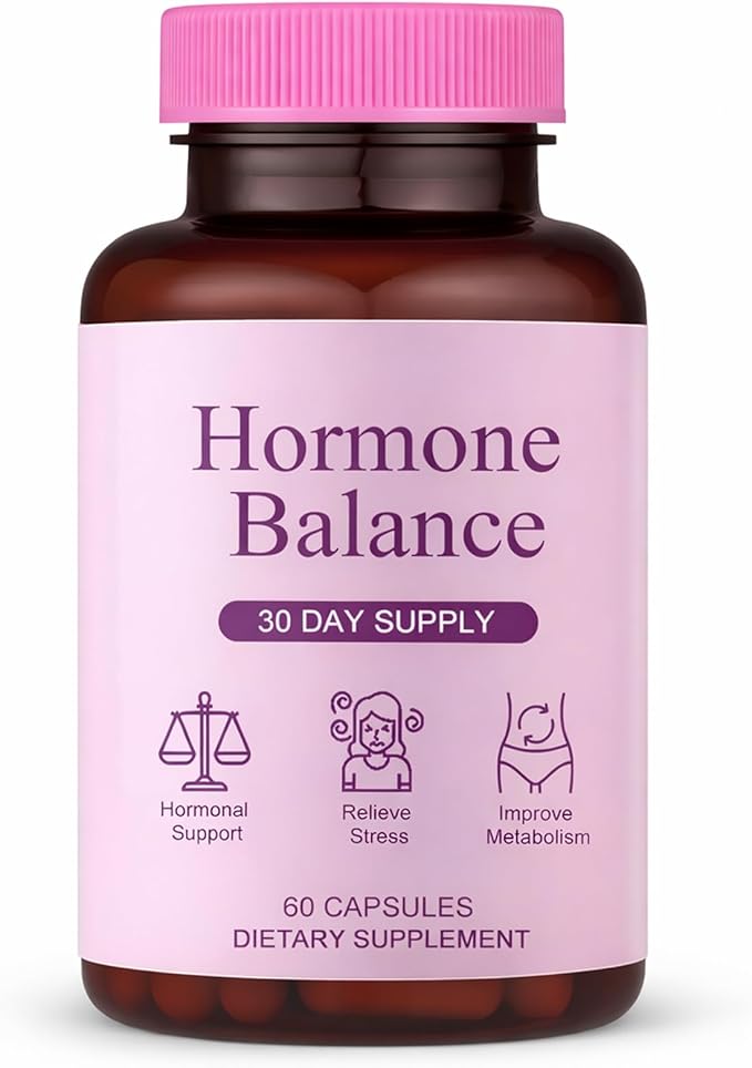 Hormone Balance for Women | Dietary Supplement Supports Healthy Cortisol Levels &amp Stress Relief | Mood Sleep Energy | Ashwagandha Ginseng Maca | 60 Capsules