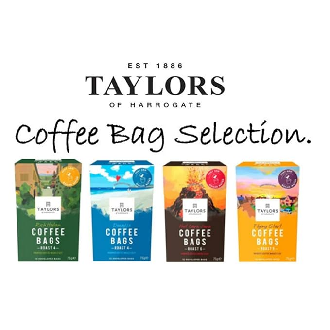 Taylors of Harrogate Flying Start Coffee Bags (10 Enveloped Bags Per Pack x 3 Packs = 30 Coffee Bags)