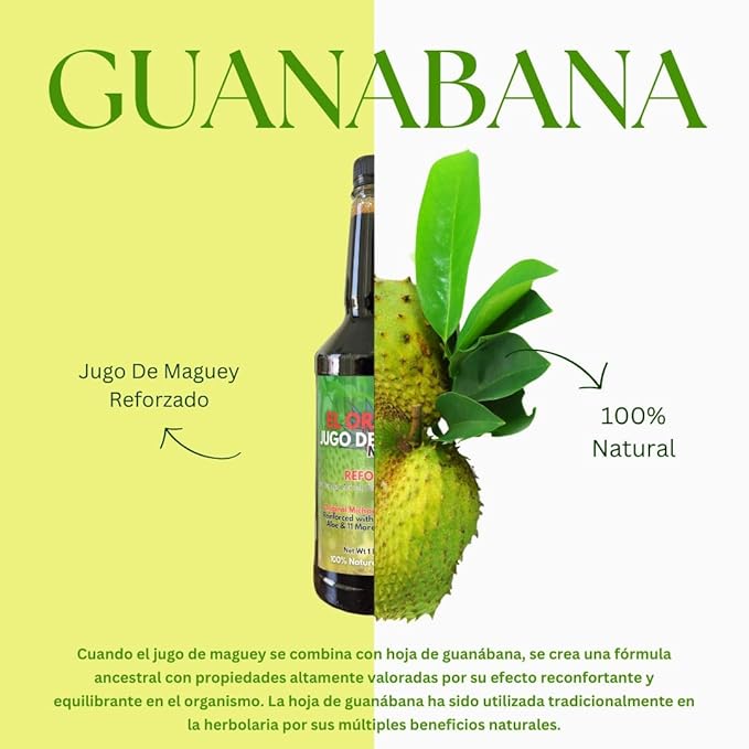 Herbalista Maguey Tarasco 3 Pack Bundle - Black Juice + Maguey Natural + Guanabana &amp Moronel Agave - Jugo De Maguey Tarasco Asado + Natural + Guanabana con Moronel Agave Extract 33.3 Fl oz (1 Lite