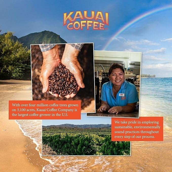 Kauai Coffee K-Cup Pods for Keurig Brewers – Arabica Coffee 10% Hawaiian – Medium Roast Banana Flavor with Creamy Vanilla – Banana Crème (Pack of 6)