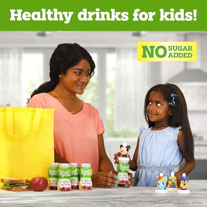 good2grow 100% Fruit Punch Flavored Juice for Kids - Juice Bottles Bulk 24 Pack Reusable Bottle No Sugar Added Good Source of Vitamin C - 6 fl oz Pack of 24 (Spill Proof Tops Not Included)