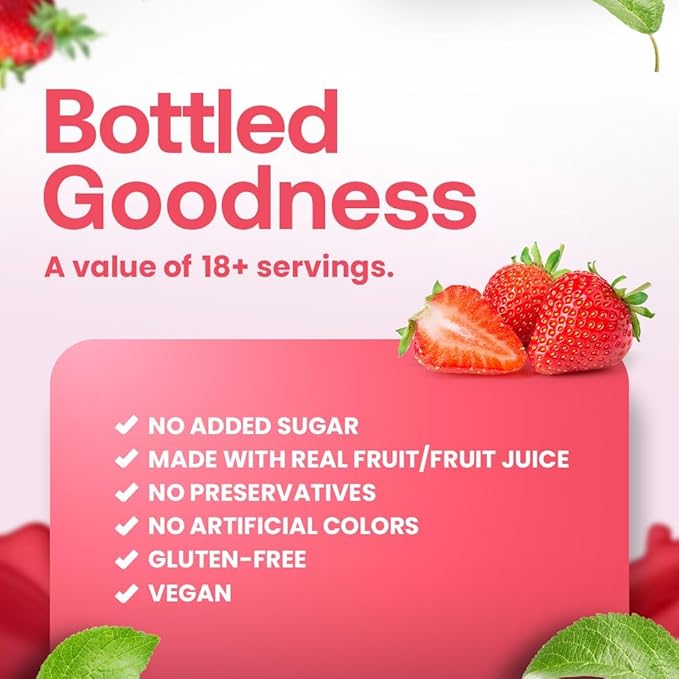 Dr. Smoothie 100% Crushed Strawberry Smoothie Concentrate| Non-GMO Vegan No Fat Gluten-Free Rich in Vitamin C Real Strawberry Flavor Perfectly Sweet | 46 Fl Oz