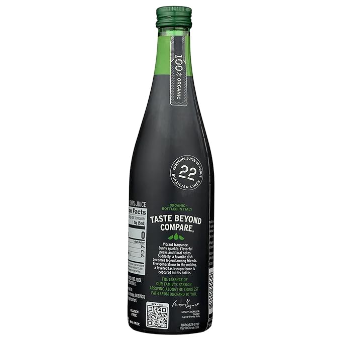 Ingrilli 100% Organic Lime Juice 16.9 Fl Oz Glass Bottle (Pack of 3)