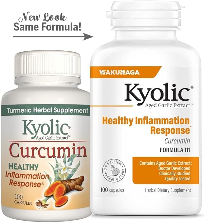 Kyolic Aged Garlic Extract Formula 111 Healthy Inflammation Response* Curcumin 100 Capsules
