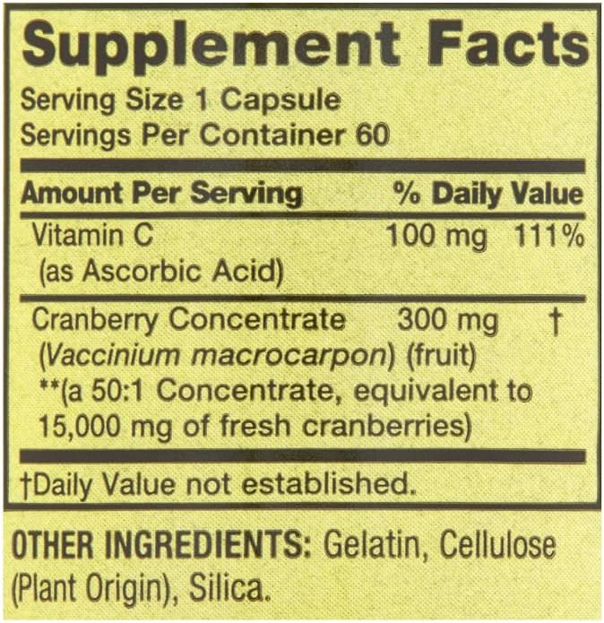 Spring Valley Ultra Triple Strength Cranberry Dietary Supplement 15000 mg 60 Count + Daily Supplement Tracker Sticker