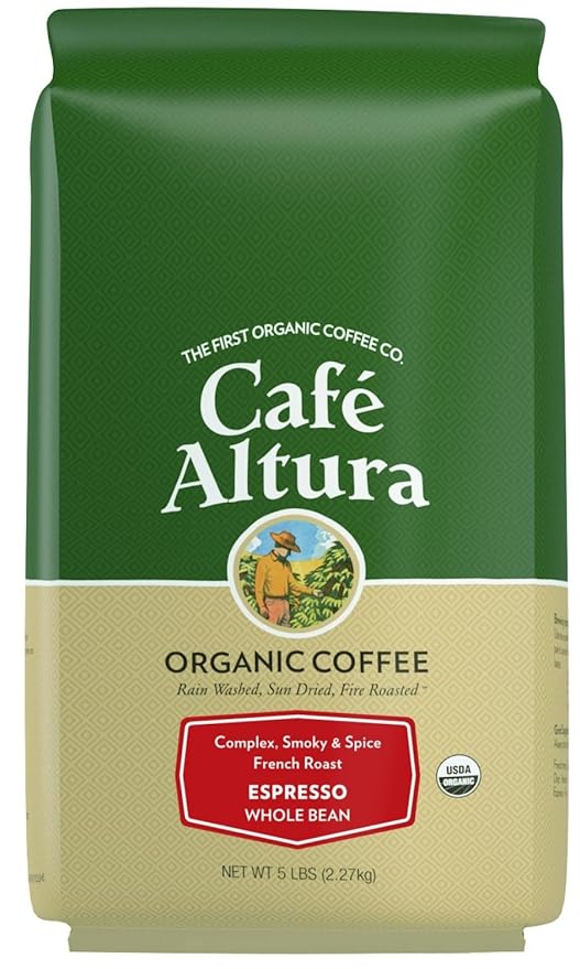 Café Altura Whole Bean Organic Coffee Espresso 5 lb Bag