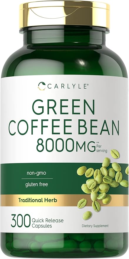 Carlyle Green Coffee Bean Extract | 300 Capsules | Non-GMO and Gluten Free Formula | Traditional Herb Supplement